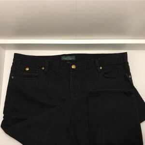 Great condition Lauren Ralph Lauren Black Jeans w/ gold embellishments - Sz 16